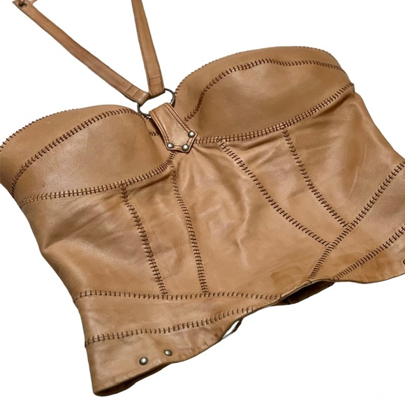 Harley Davidson Leather Halter Top - Picture 2 of 9